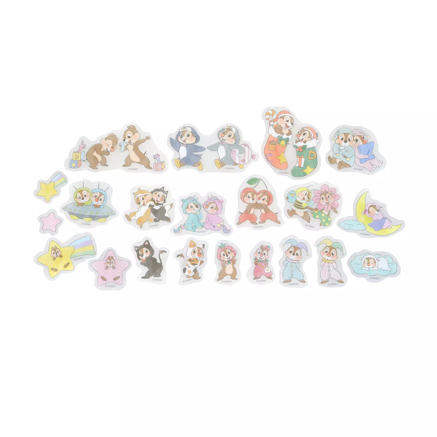 Chip & Dale 透明可重貼造型貼紙 Chip & Dale Clear Repositionable Stickers