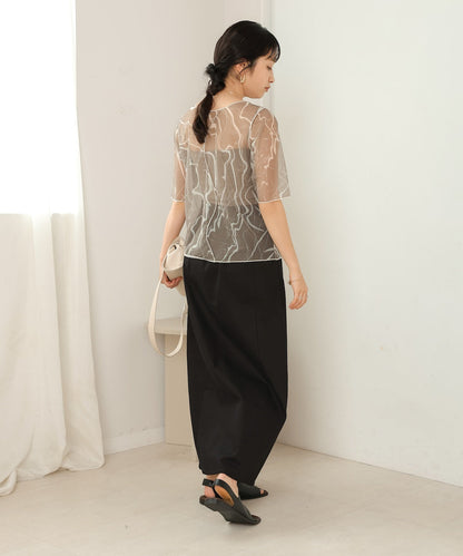 Marble Sheer Mesh Tops