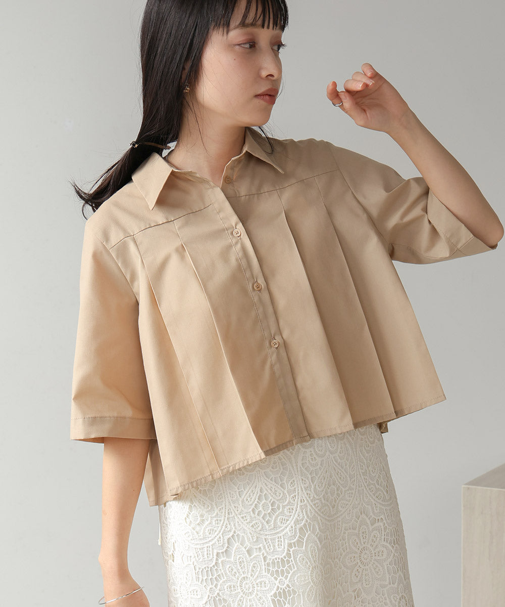 Pleated Shirt Blouse