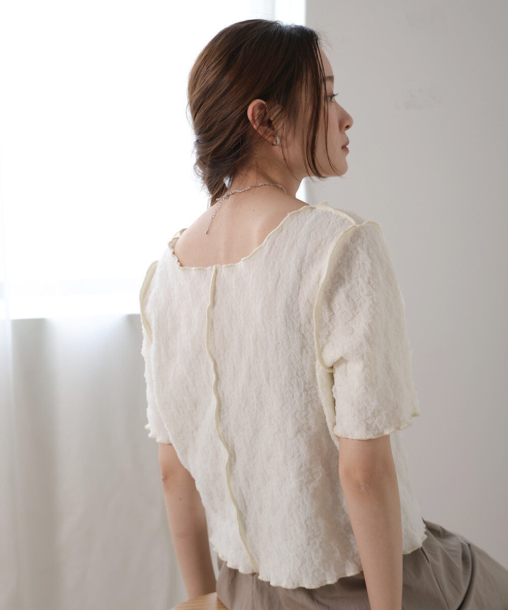 Front And Back 2-way Organdy Wrinkle Tops