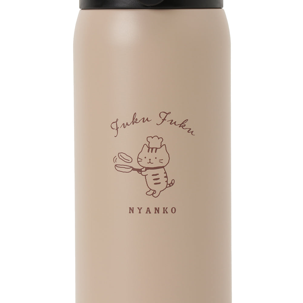  Fuku Fuku Nyanko One Touch Stainless Steel Bottle 