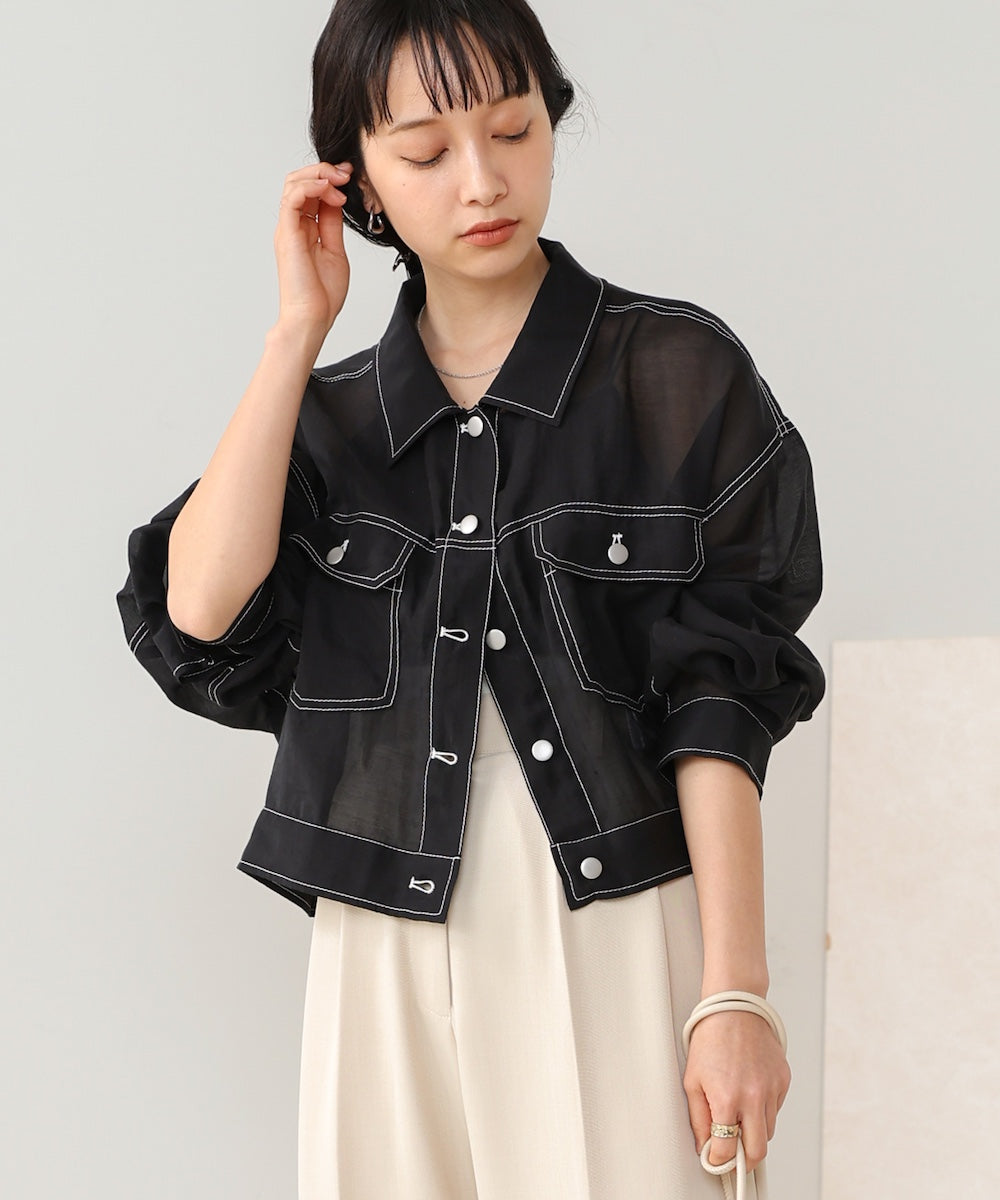 Sheer Shirt Blouson