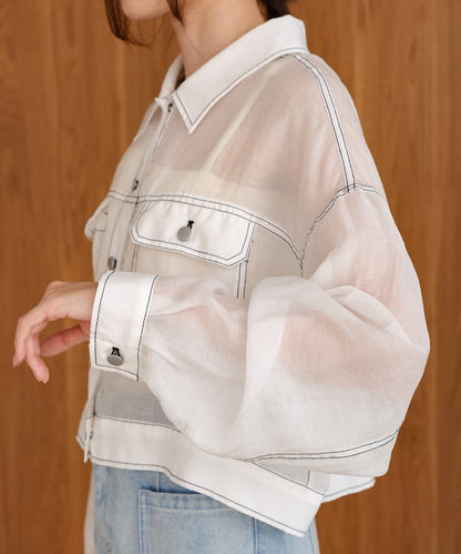 Sheer Shirt Blouson