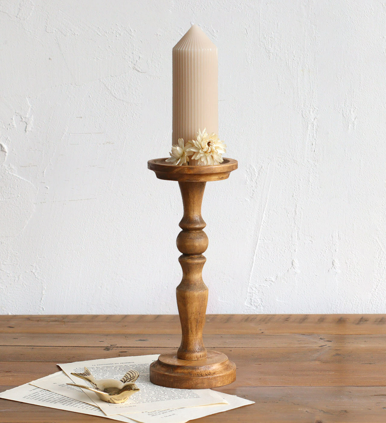Pine Candle Stand L 2pcs