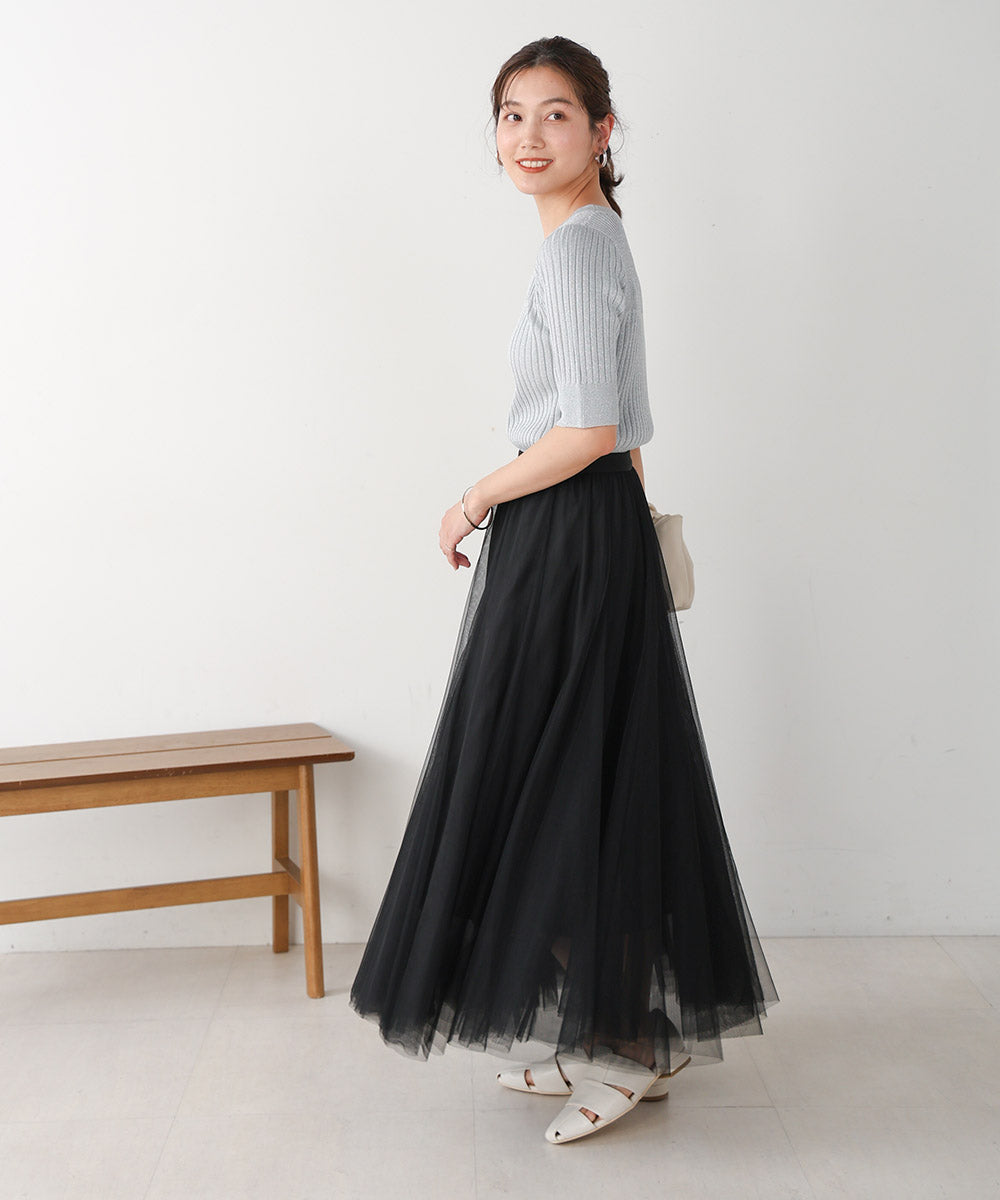 Sheer Layered Tulle Skirt