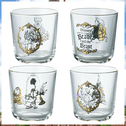 Disney Beauty and the Beast Tableware Collection Glass 4-Piece Set