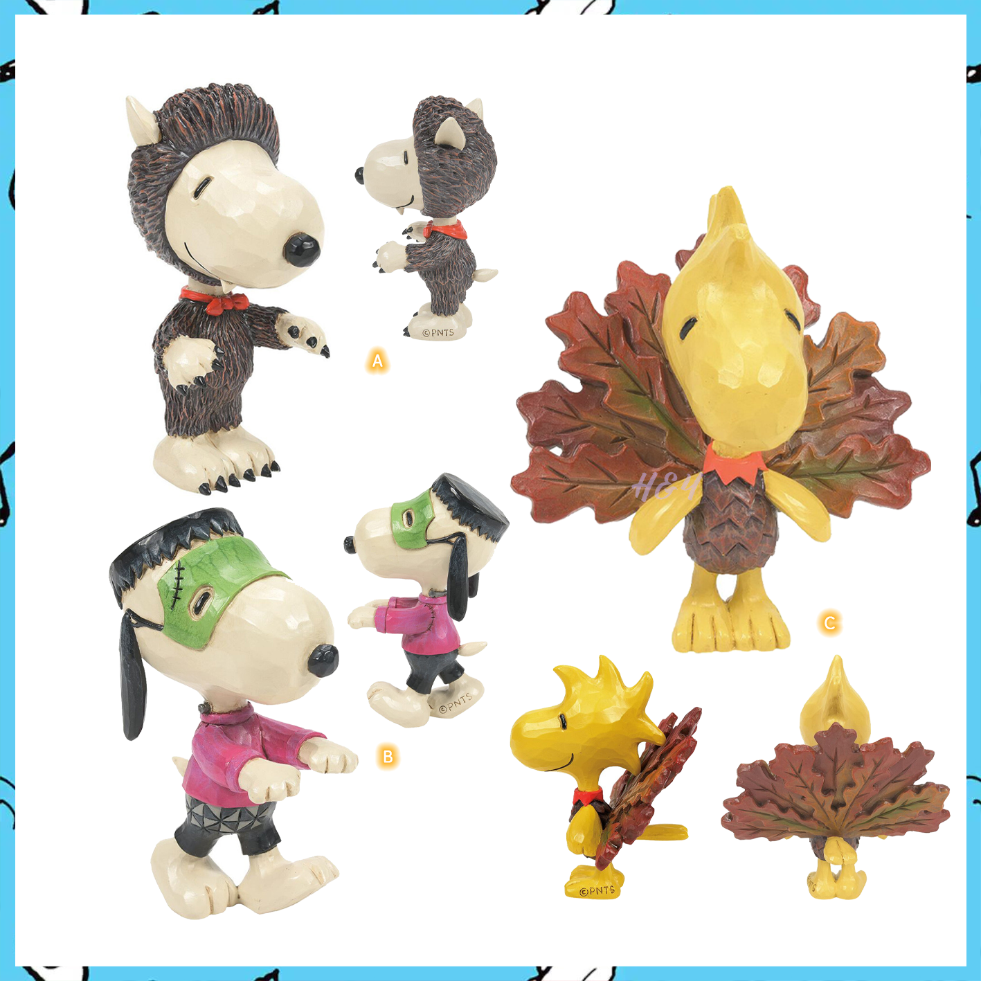  Snoopy Halloween Mini Ornament Set 