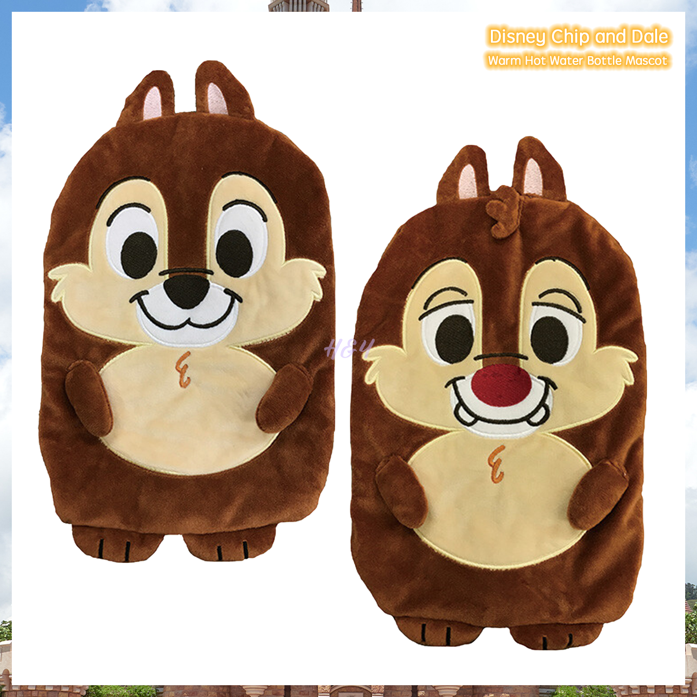  Disney Chip and Dale Warm Hot Water Bottle Mascot 