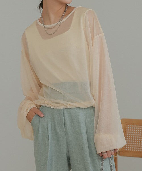New Arrivals See-through Long-sleeved Top