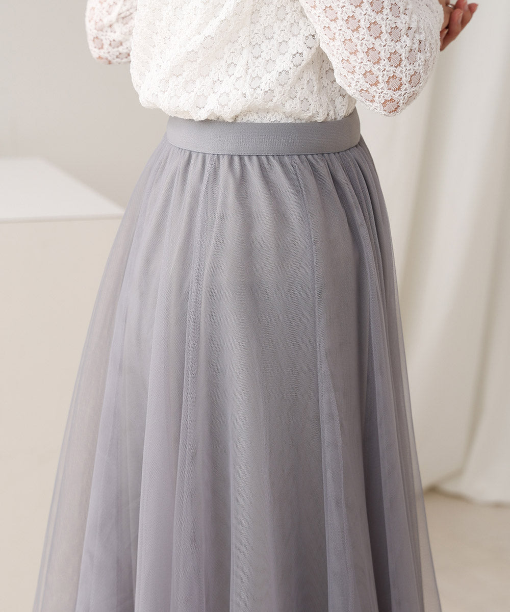 Sheer Layered Tulle Skirt