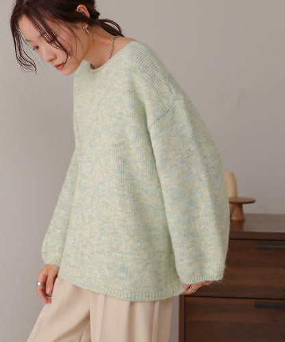 Back Ribbon Knit Pullover