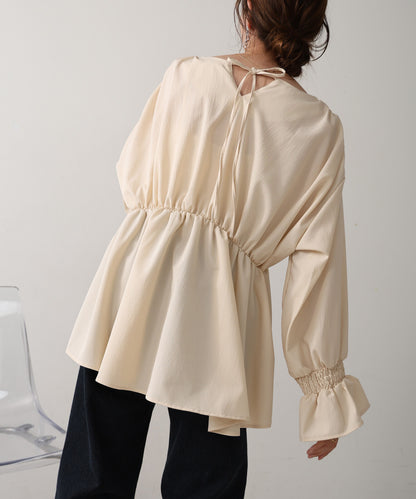 Candy Sleeve Gathered Blouse