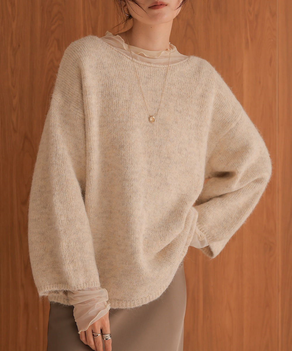 Back Ribbon Knit Pullover