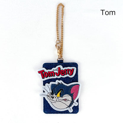 TOM and JERRY×Flapper Denim Applique Card Holder