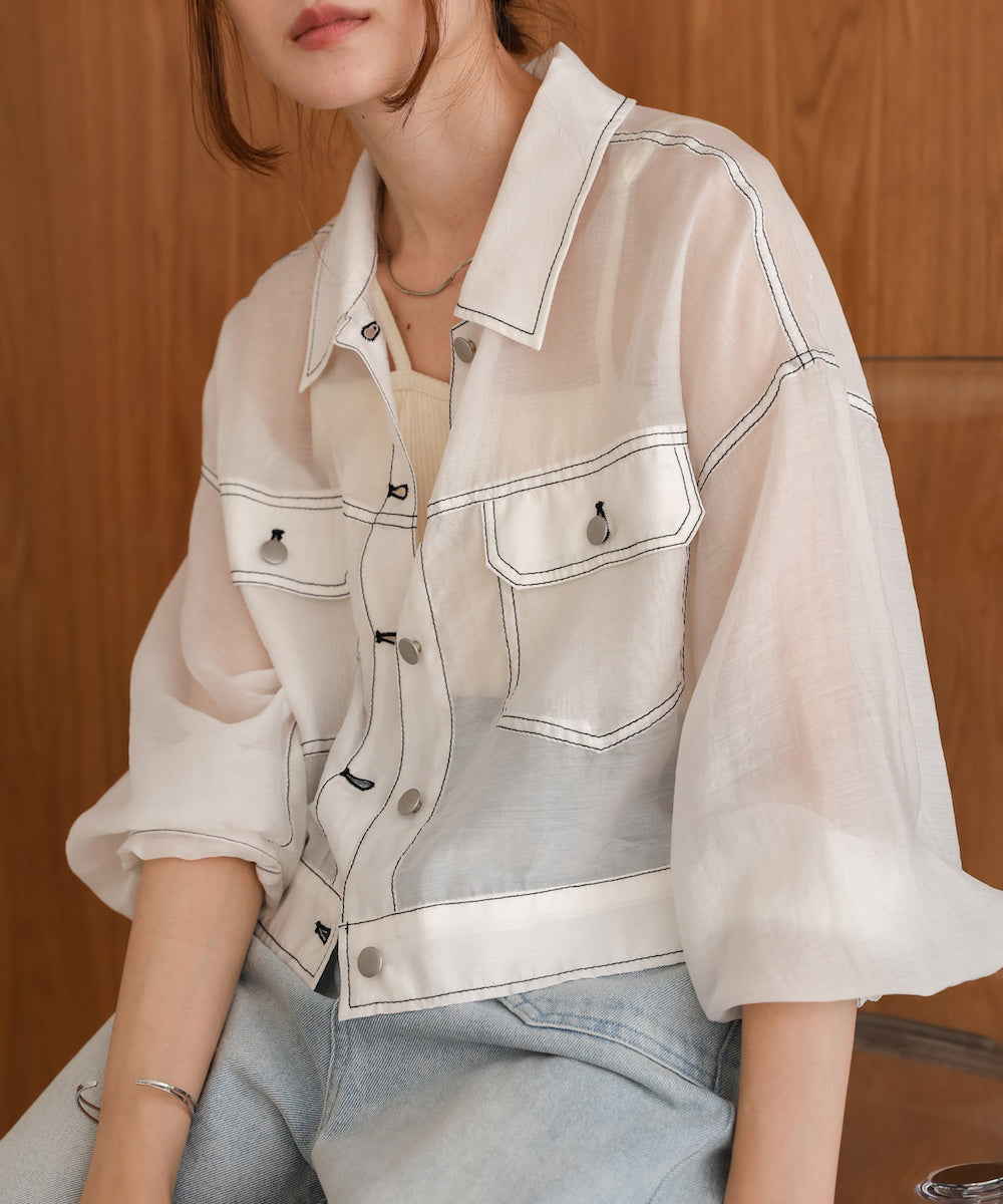 Sheer Shirt Blouson