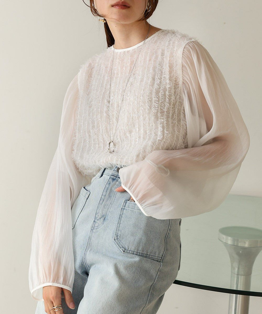 SHEER SHAGGY BLOUSE