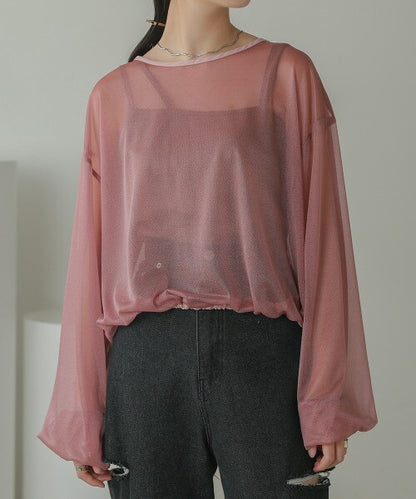 See-through Long-sleeved Top