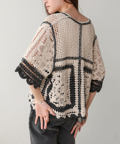 Crochet Short Sleeve Cardigan