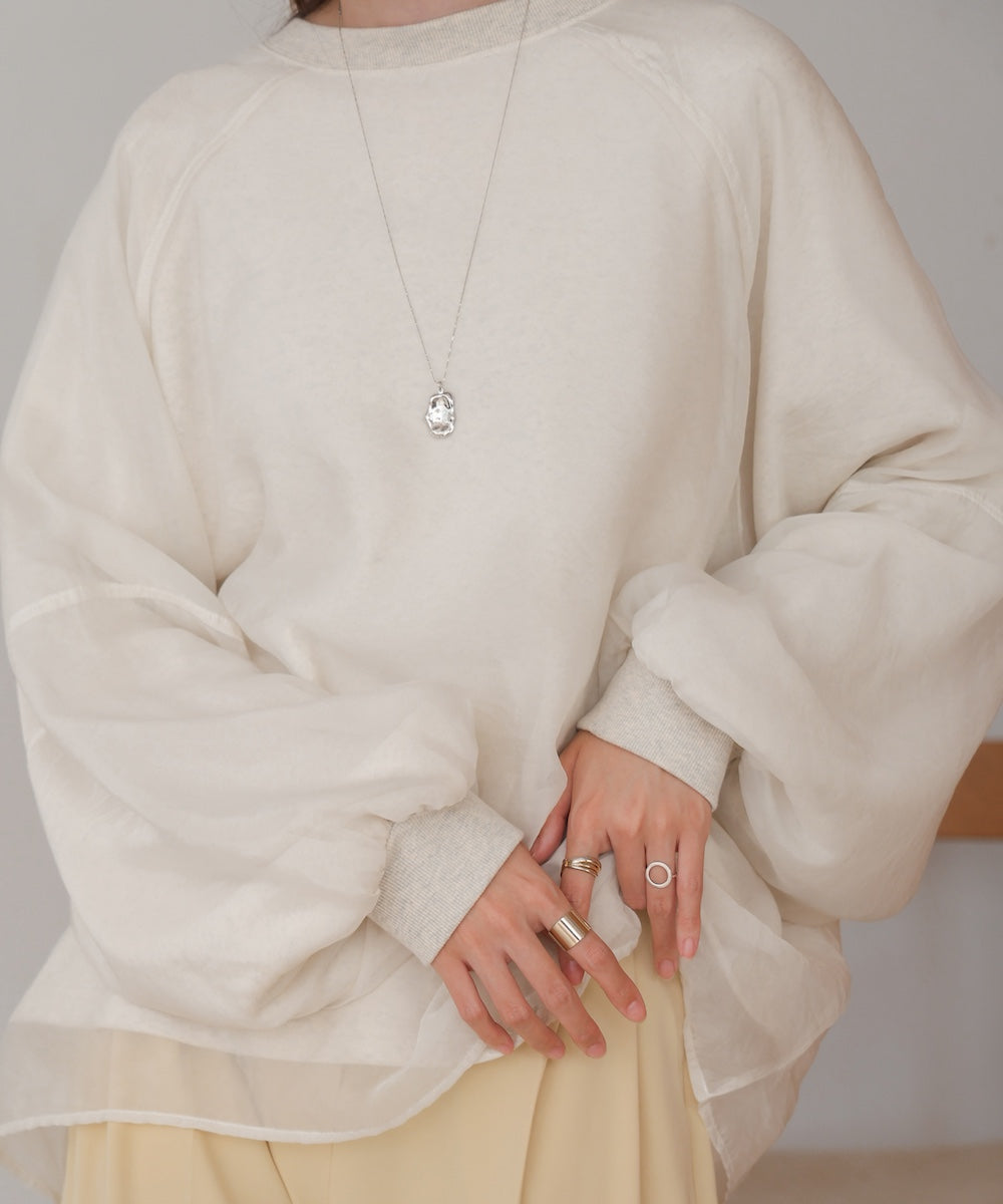 Sheer Layered Fleece Sweatshirt