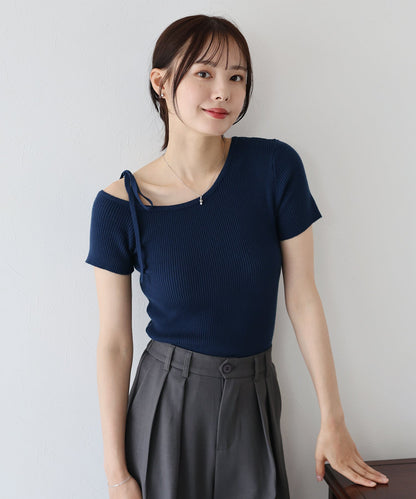 One-Off Shoulder Ribbon Knit