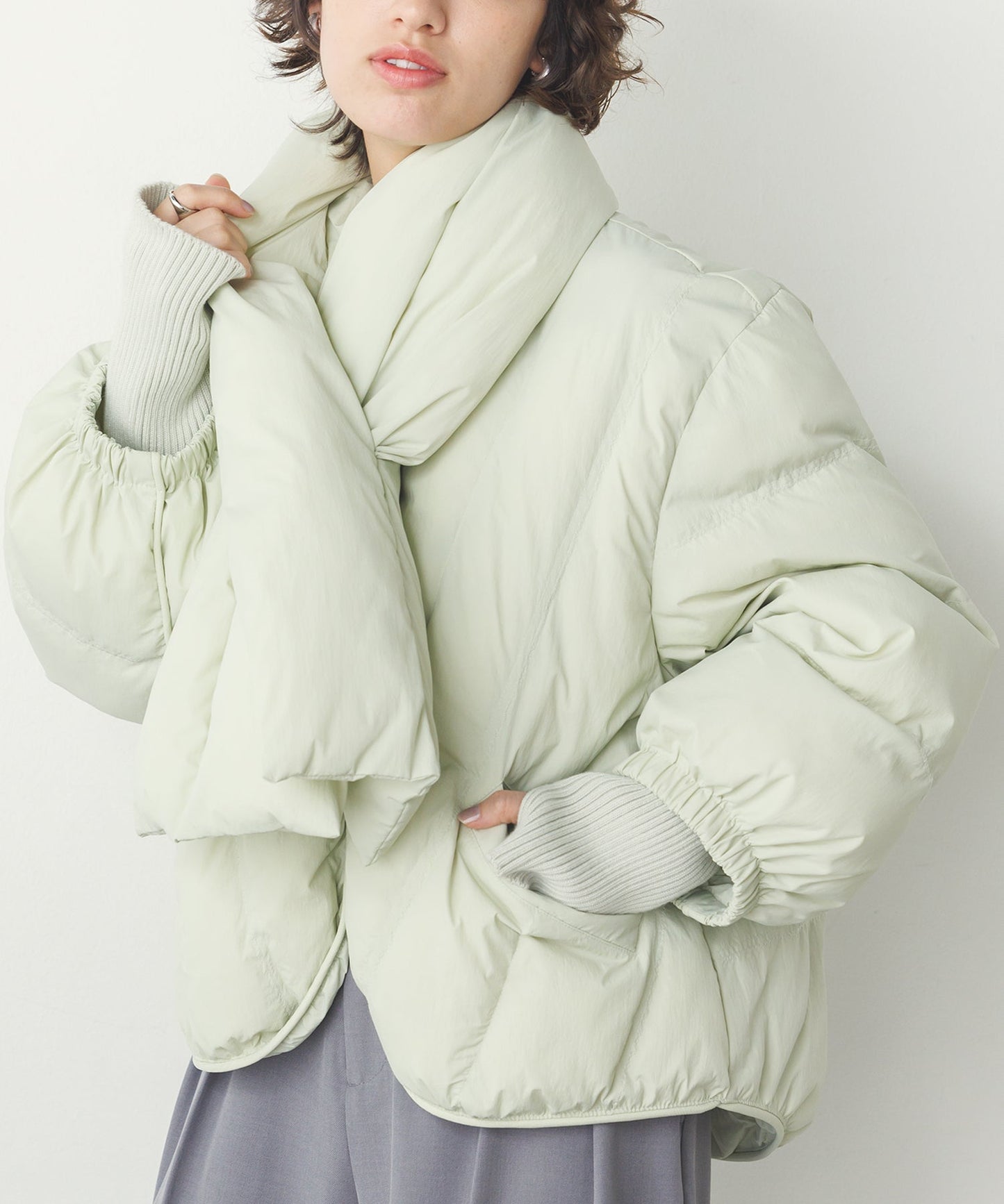 Quilted Jacket with Muffler