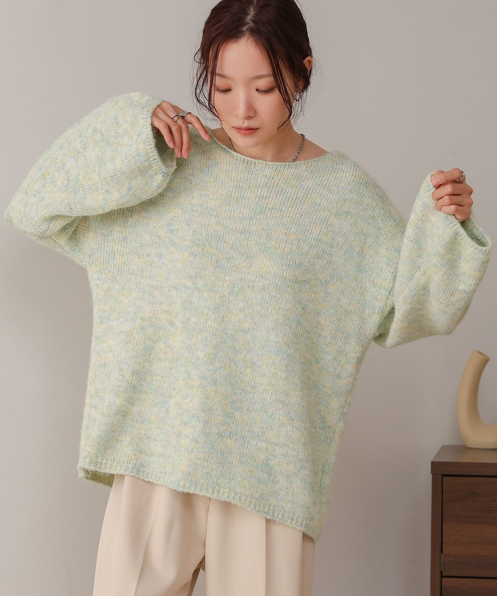 Back Ribbon Knit Pullover