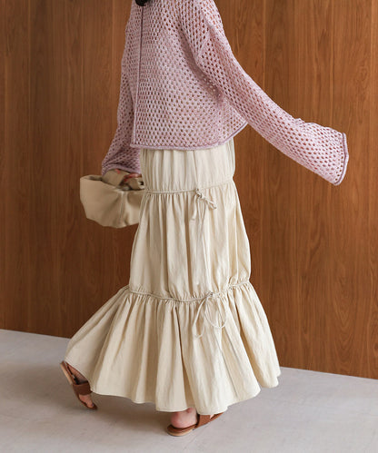 RIBBON TIERED SKIRT