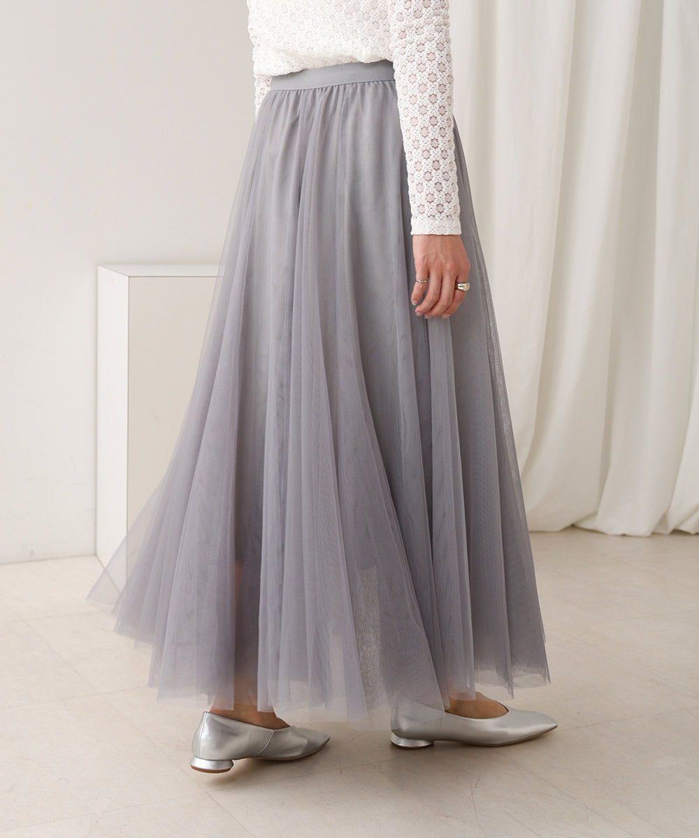 Sheer Layered Tulle Skirt 