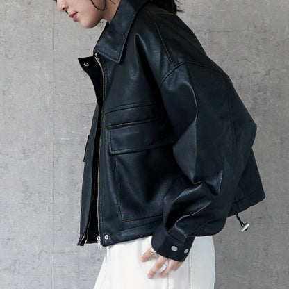 2 Way Faux Leather Short Blouson