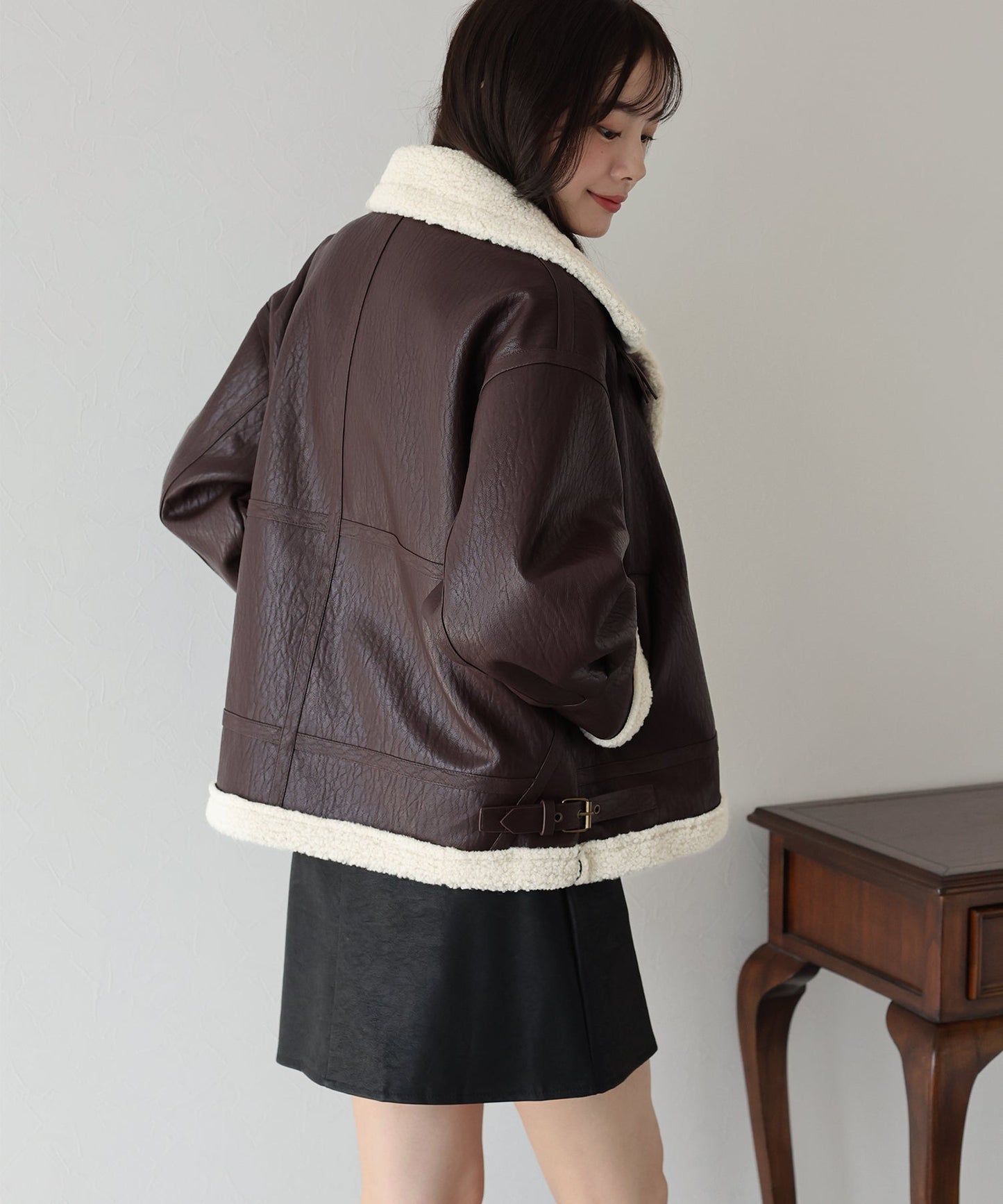 Faux Leather Flight Jacket