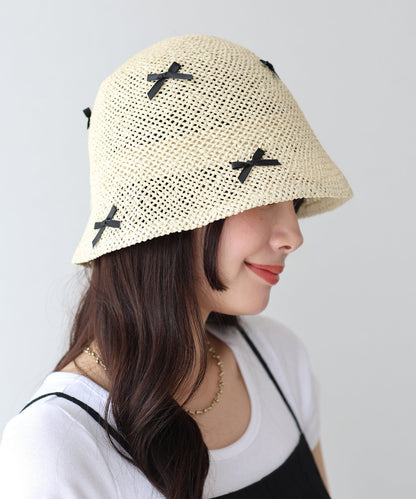 Paper Cloche Hat With Ribbon