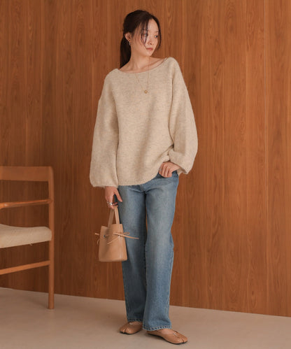 Back Ribbon Knit Pullover