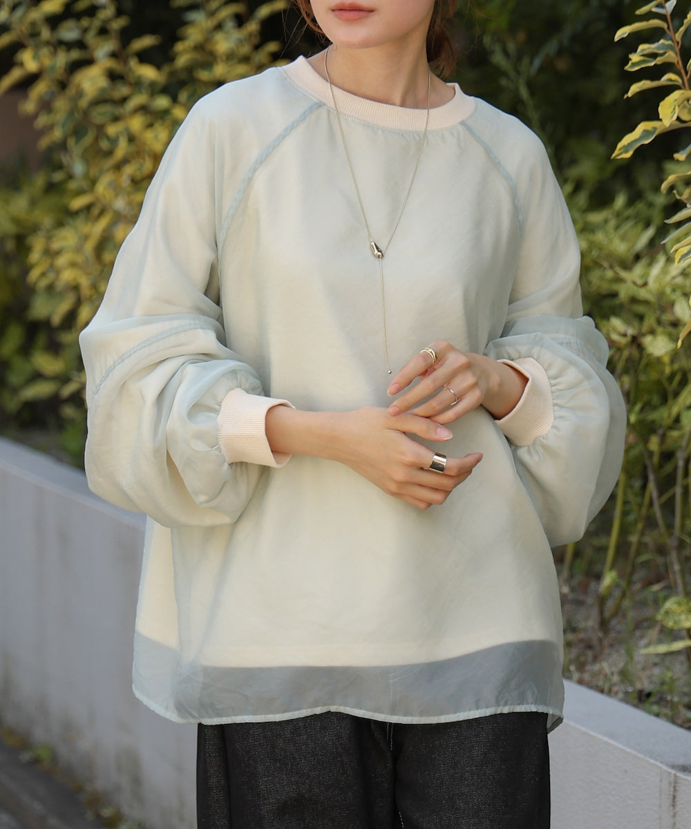 Sheer Layered Fleece Sweatshirt