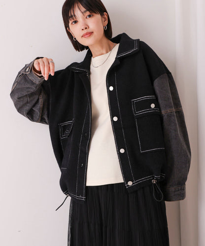 Knit Docking Denim Jacket