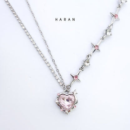 Pink Heart Flash Necklace