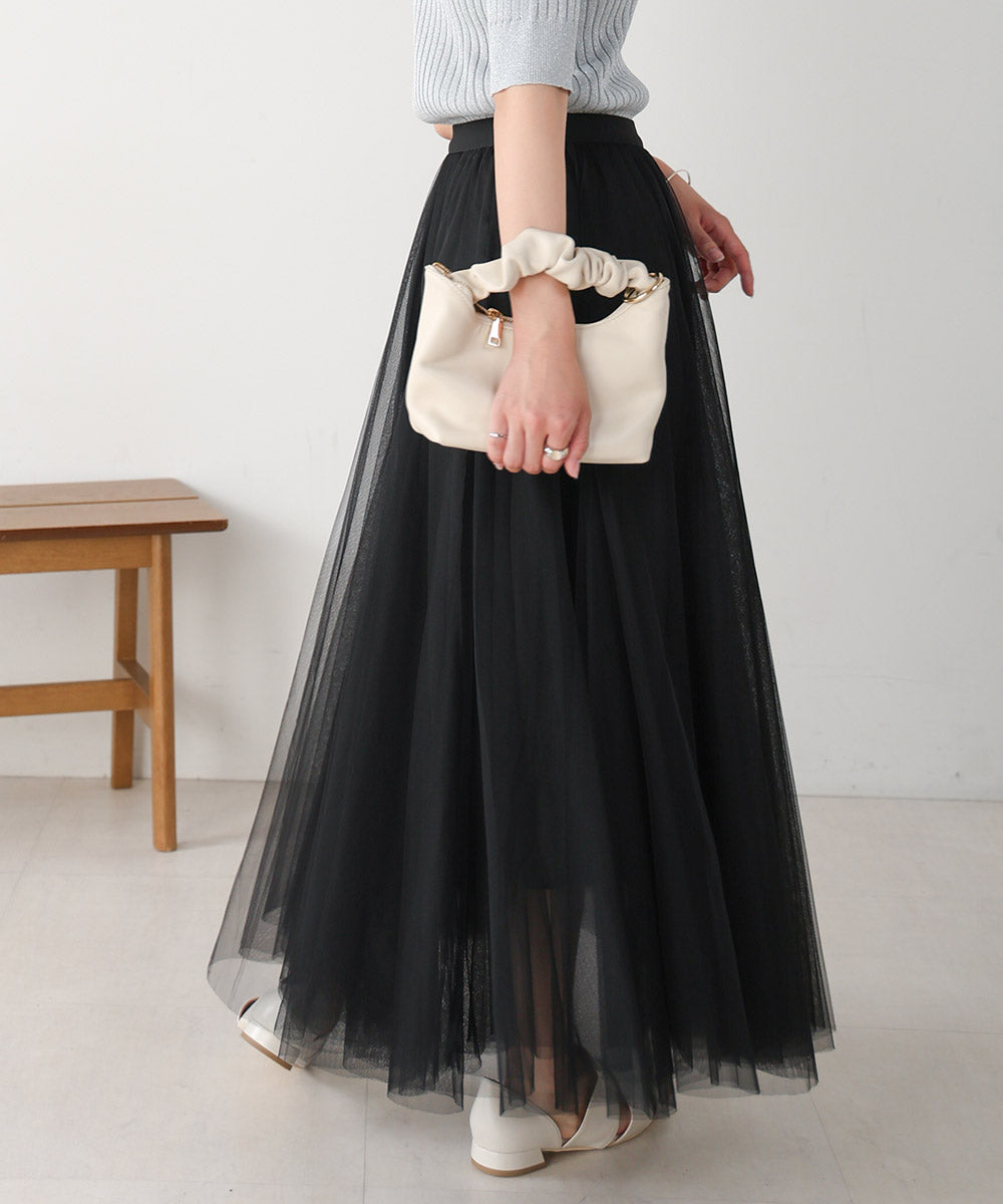 Sheer Layered Tulle Skirt 