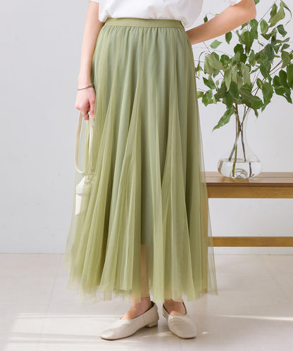 Sheer Layered Tulle Skirt 