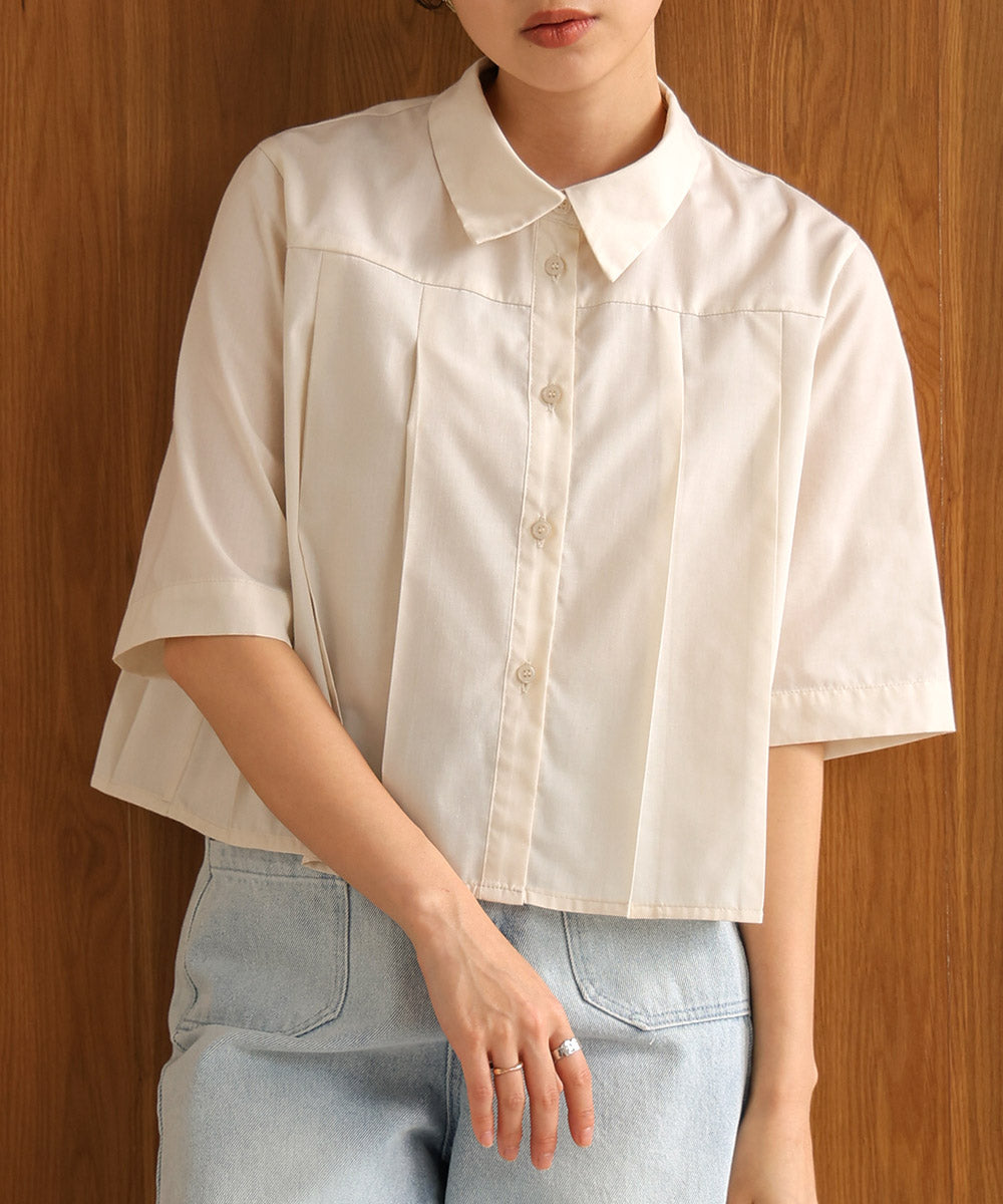 Pleated Shirt Blouse