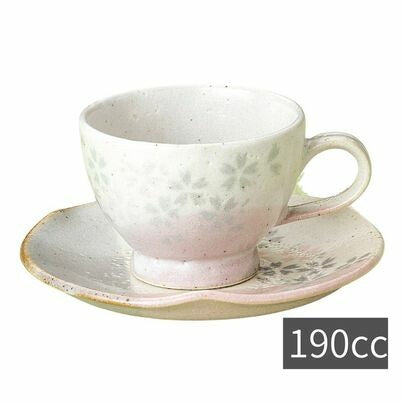 Mino Yaki Yoshino Sakura Coffee Cup & Saucer 2pcs 190ml Made in Japan