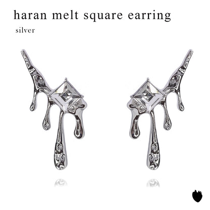 Melt Square Crystal Earrings 