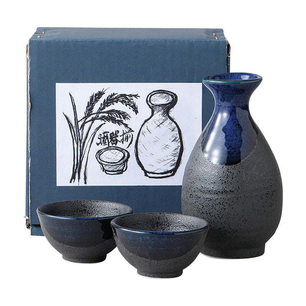 Kurofuki Seiryu Sake Set Made in Japan