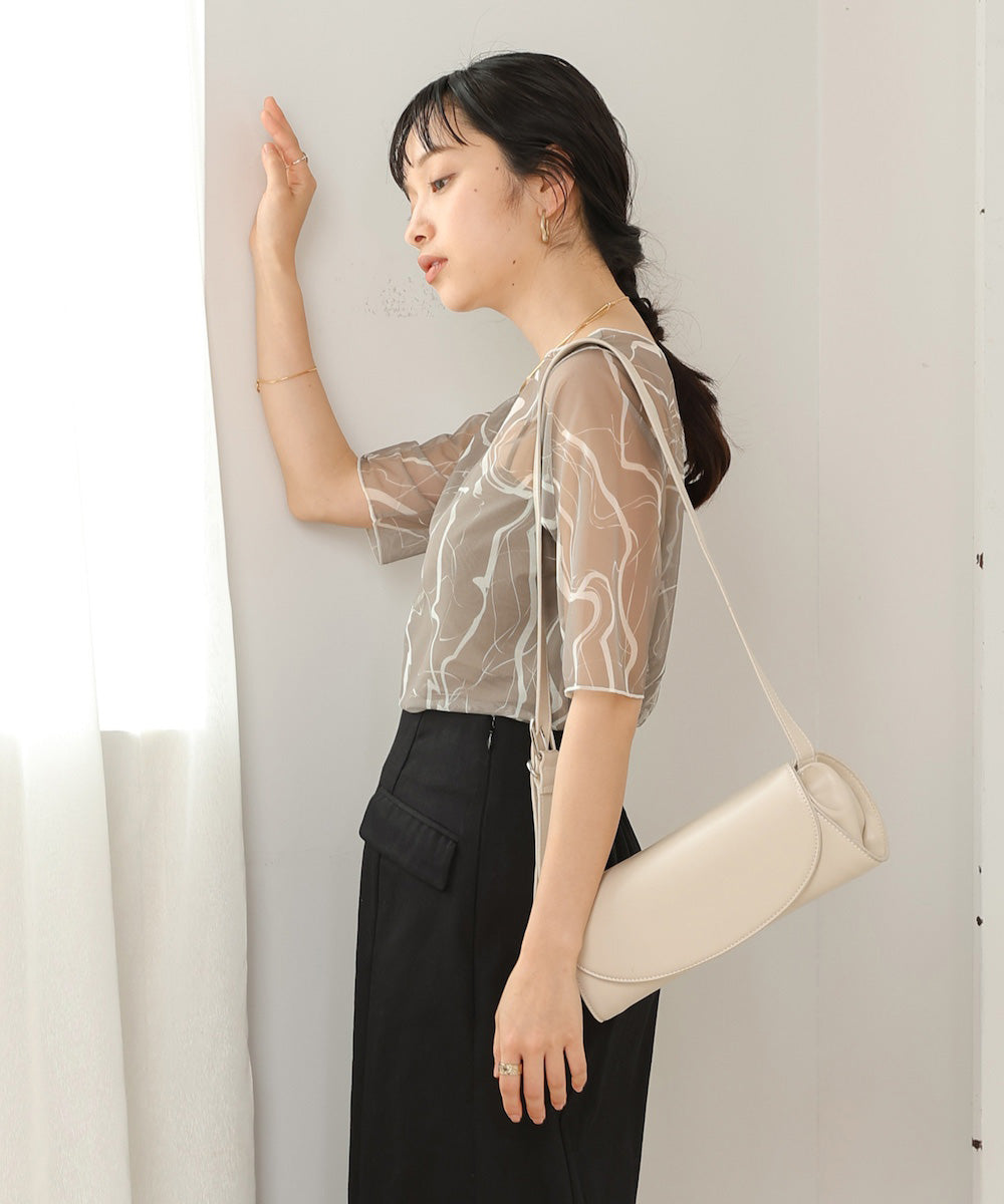 Marble Sheer Mesh Tops