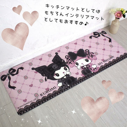 Midnight Melokuro Kuromi My Melody PVC Waterproof Kitchen Mat W45xL120cm 