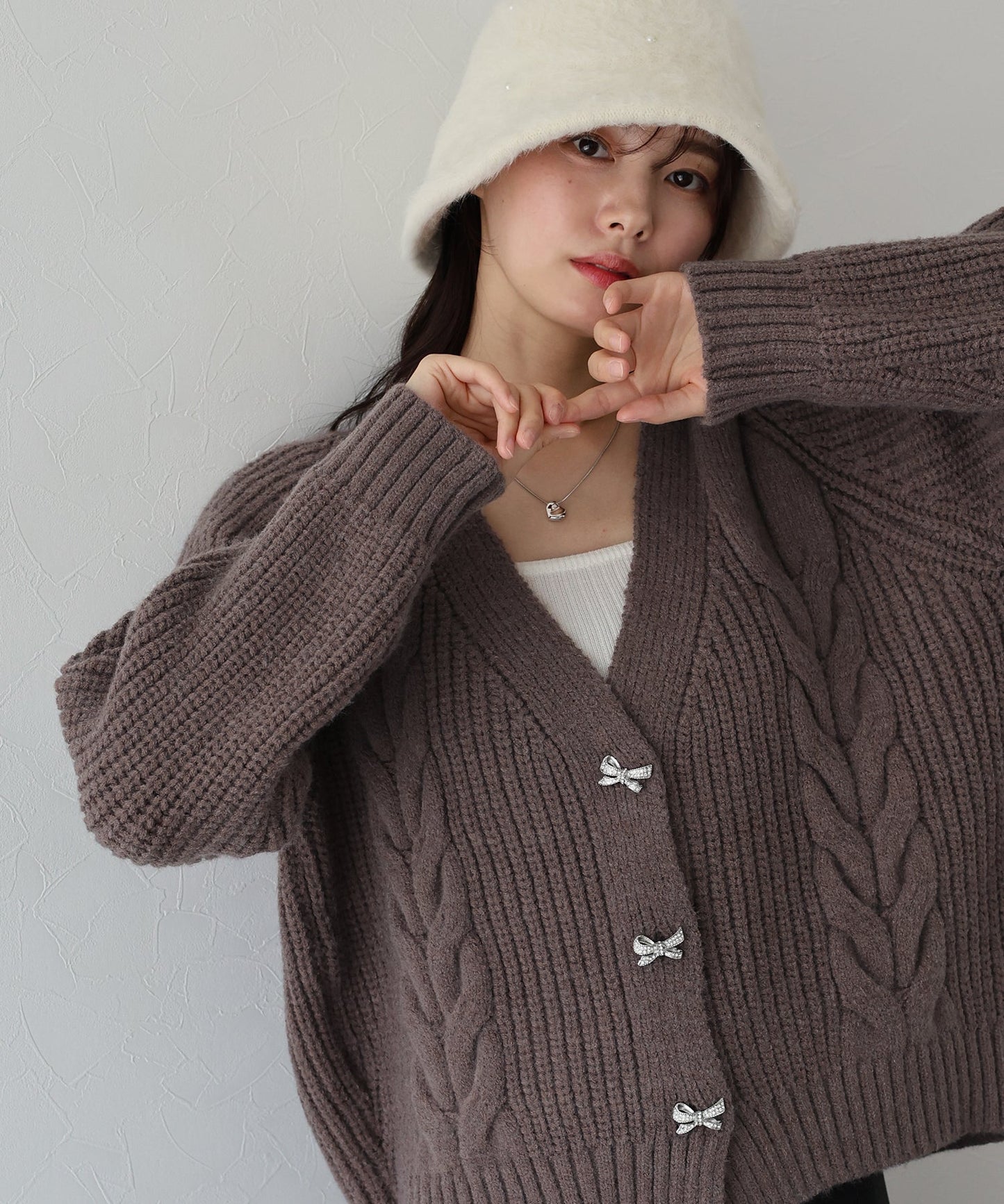 Ribbon Button Cardigan