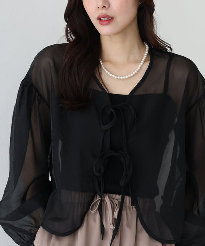 Ribbon Sheer Blouse