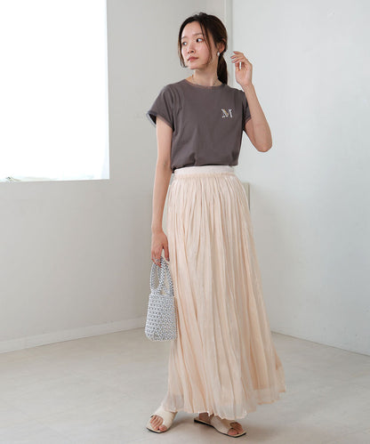 Sheer Glitter Pleated Skirt