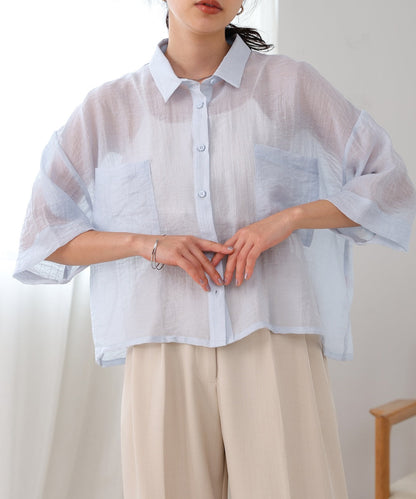 Sheer Short Shirt Blouse