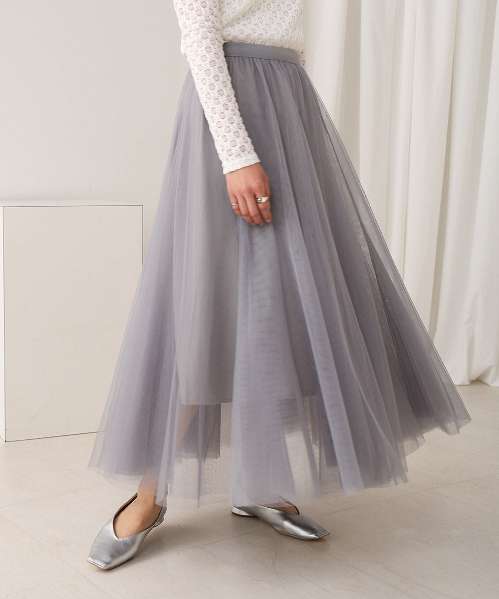 Sheer Layered Tulle Skirt 