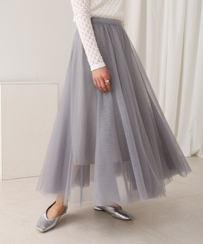 Sheer Layered Tulle Skirt