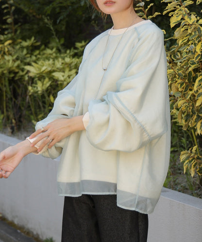 Sheer Layered Fleece Sweatshirt